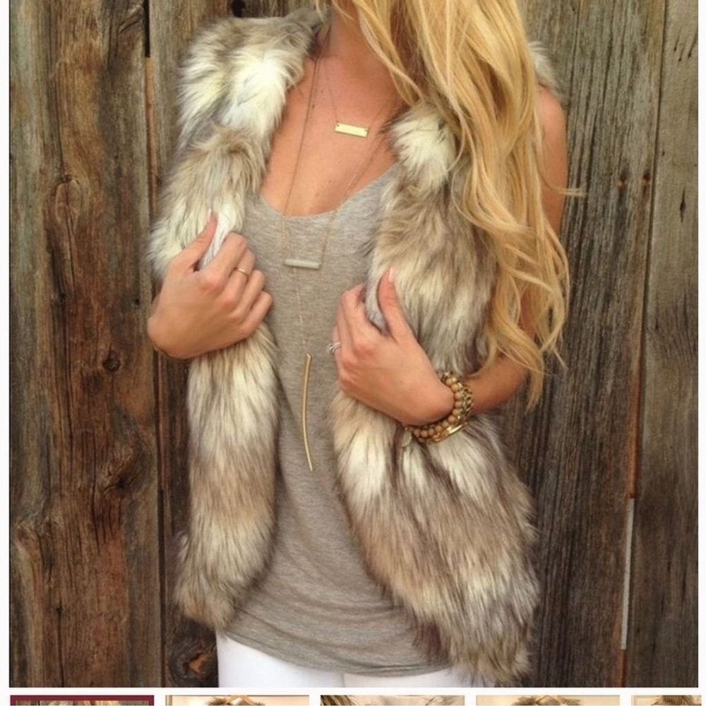 Faux Fur Vest- M - Picture 3 of 5